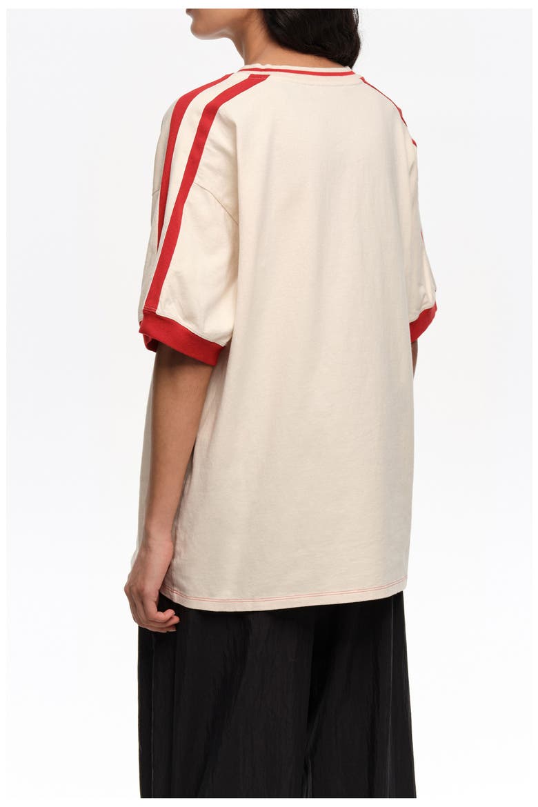 V-Neckline Dancers Logo T-Shirt, Alternate, color, IVORY
