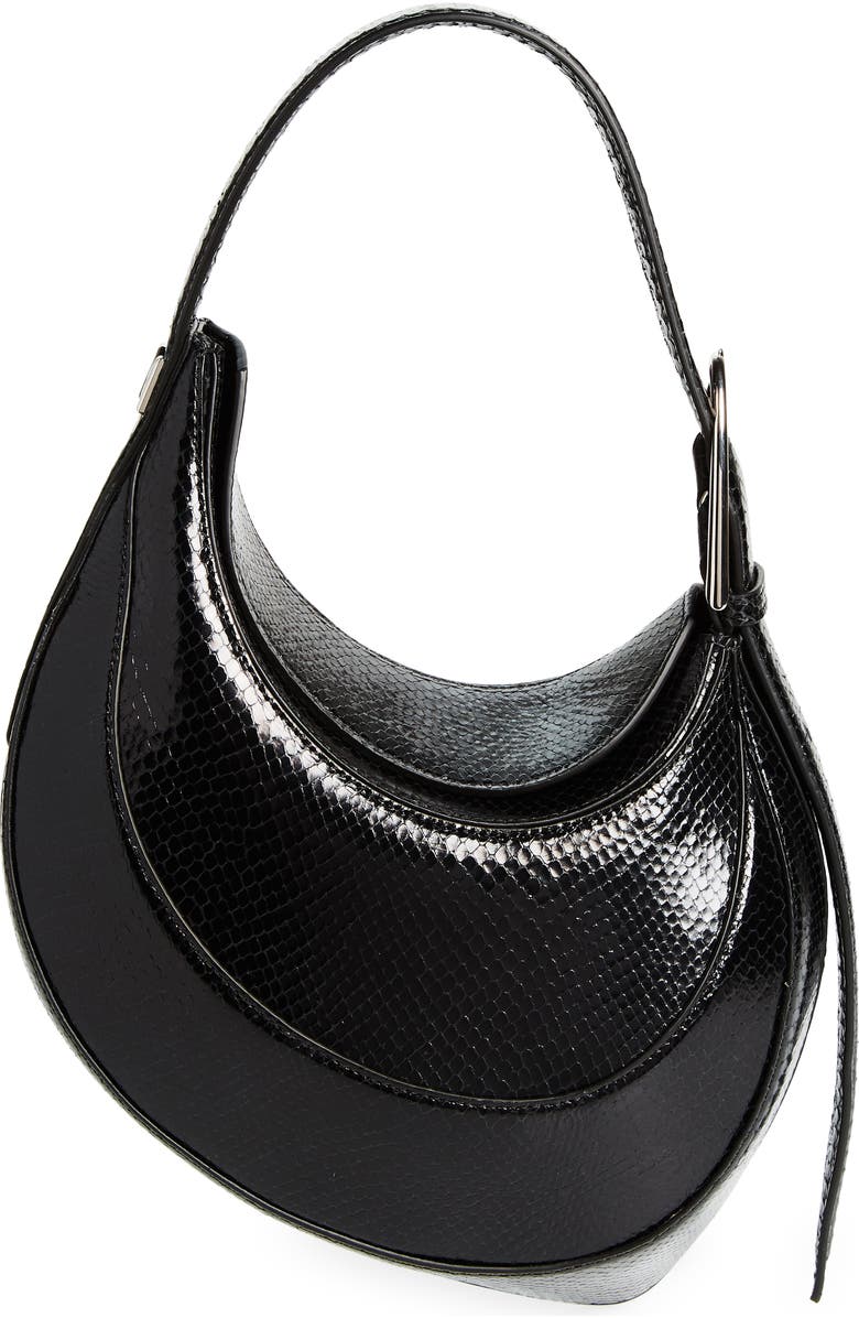 MUGLER Spiral Curve 02 Snakeskin Embossed Leather Shoulder Bag, Main, color,