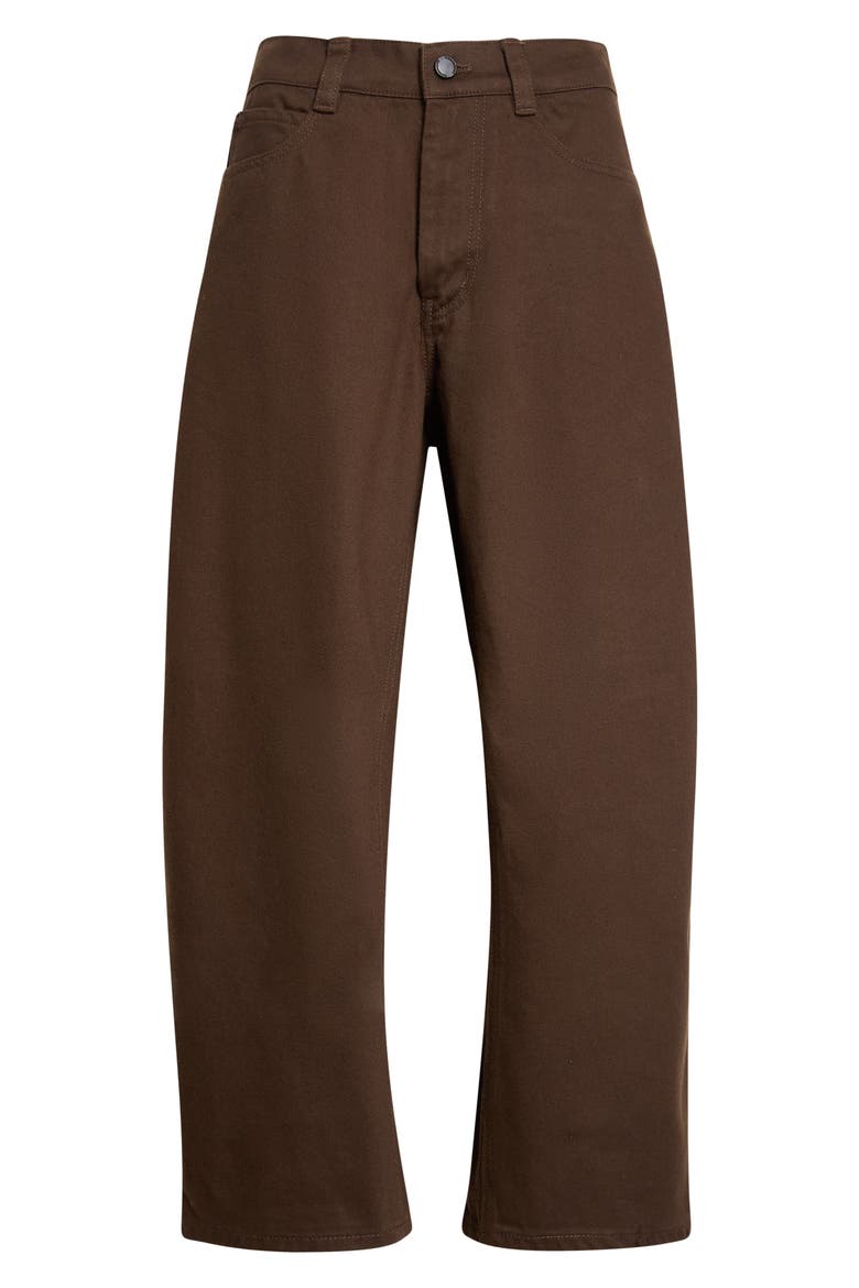 Curved Leg Crop Jeans, Alternate, color, DARK BROWN