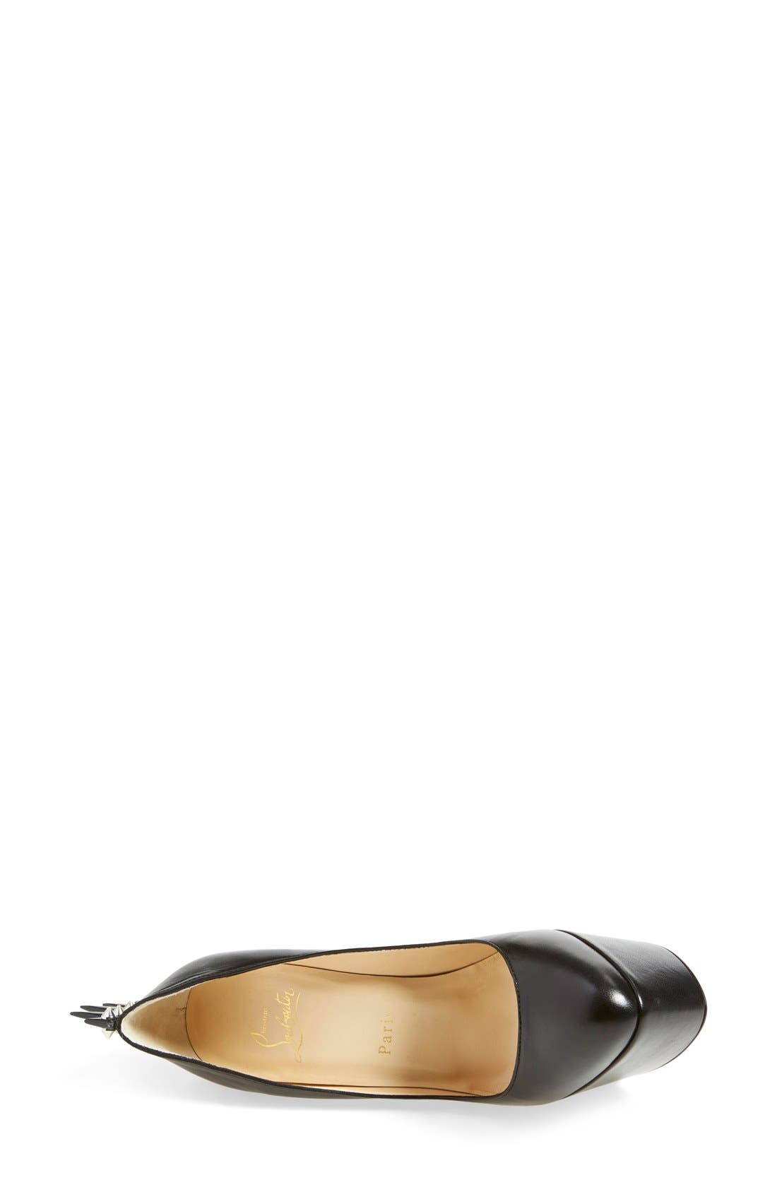 'Electropump' Spiked Platform Pump, Alternate, color, BLACK LEATHER