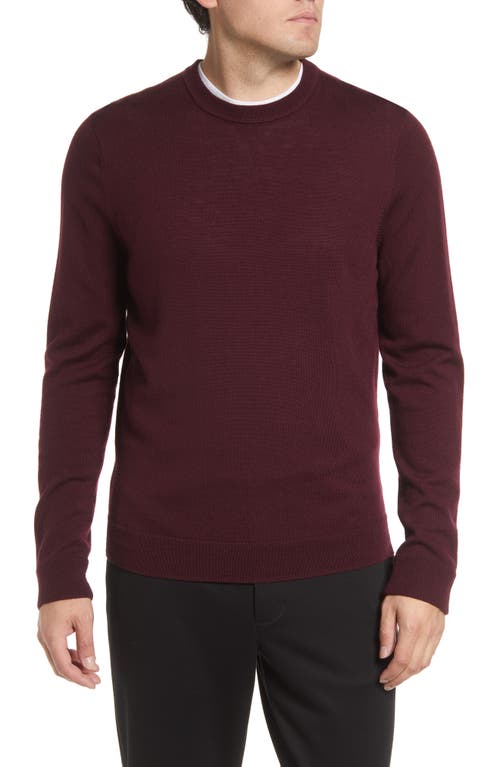 Nordstrom Washable Merino Crewneck Sweater in Burgundy Royale