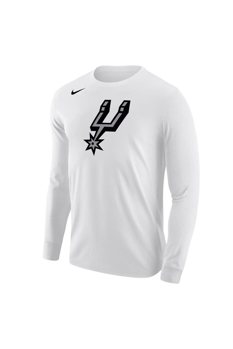 Men's Nike White San Antonio Spurs Logo Core Long Sleeve T-Shirt, Alternate, color, White