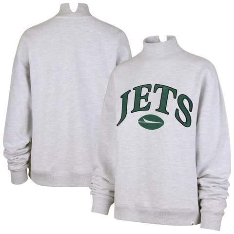 Women's '47 Heather Gray New York Jets Vantage Mock Neck Pullover Sweatshirt