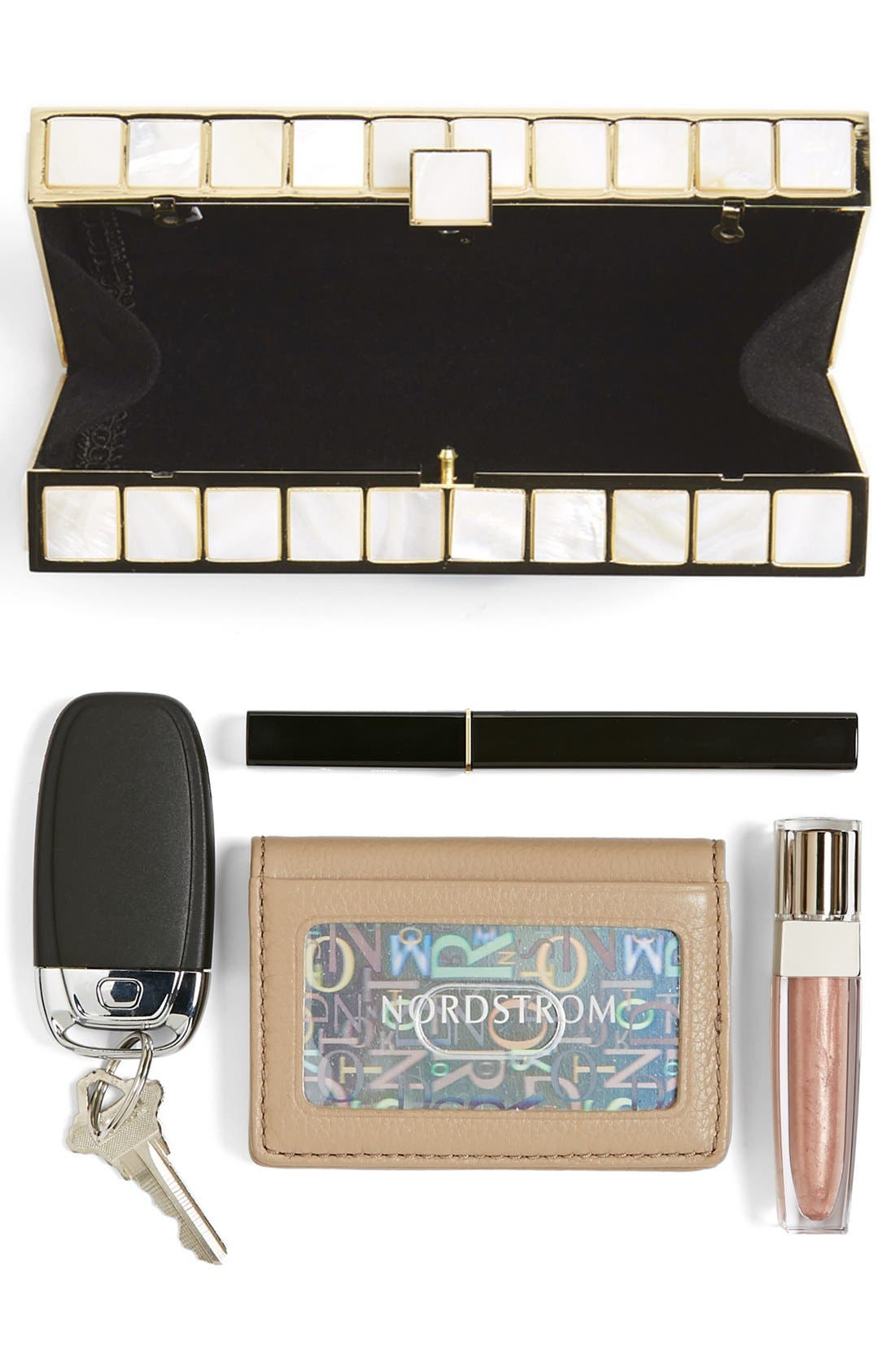 Tasha 'Pearlier' Box Clutch, Alternate, color, GOLD