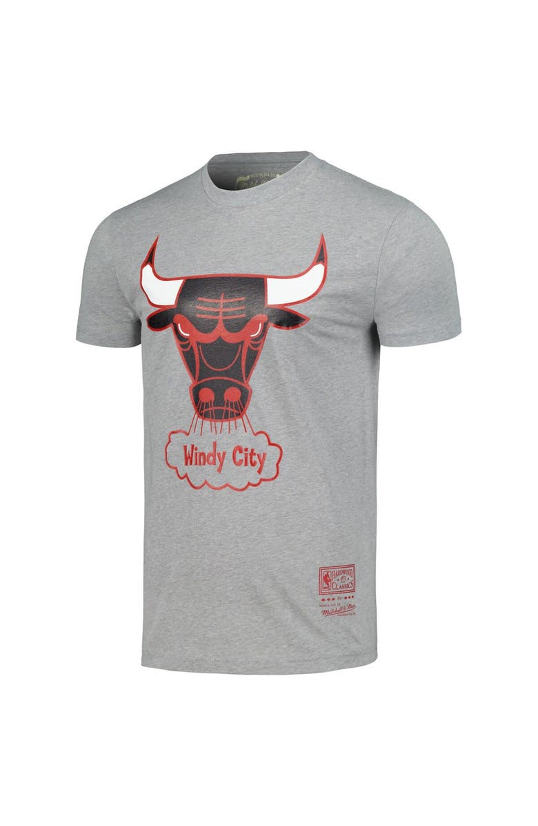 Mitchell & Ness Unisex Mitchell & Ness Gray Chicago Bulls Hardwood Classics MVP Throwback Logo T-Shirt, Alternate, color, 