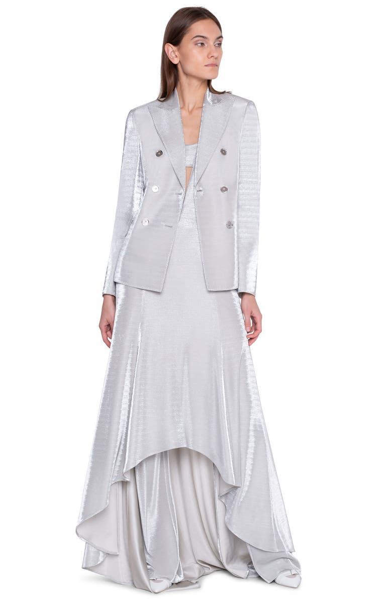 Akris Cutout Sleeveless Metallic Jersey Gown, Alternate, color, 