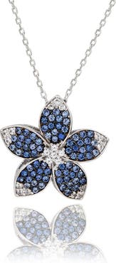 SUZY LEVIAN Sapphire Flower Pendant Necklace