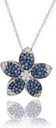 SUZY LEVIAN Sapphire Flower Pendant Necklace