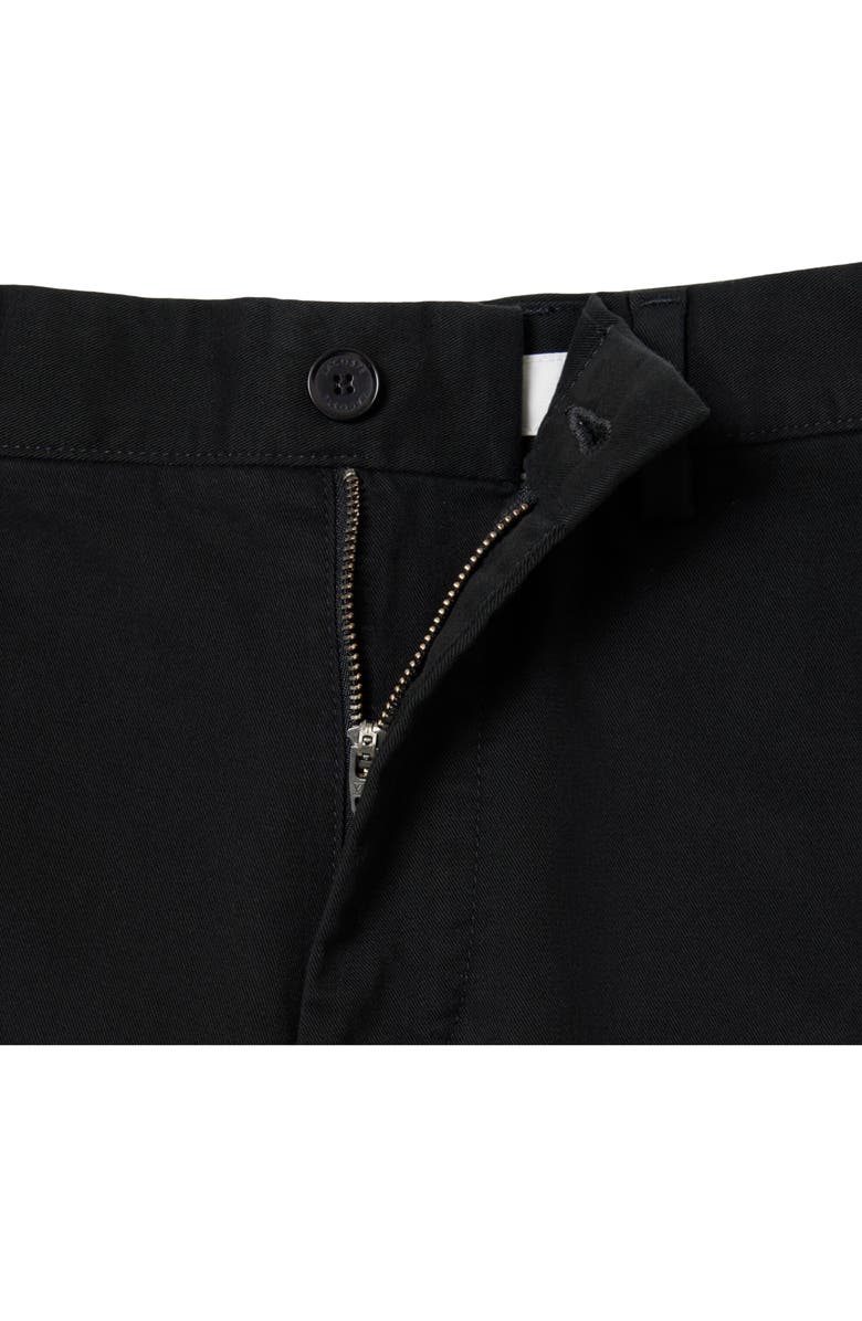 Lacoste Flat Front Cotton Stretch Twill Chinos, Alternate, color, Black