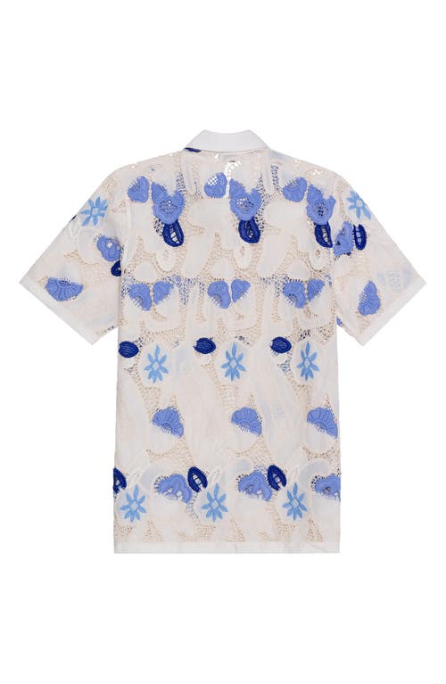 AGUA BENDITA AGUA BENDITA JARED TALES OPEN KNIT COVER-UP BUTTON-UP SHIRT 