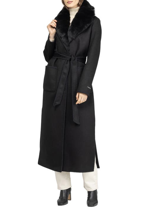 Cashmere & Wool Coat With Det. Genuine Shearling Collar