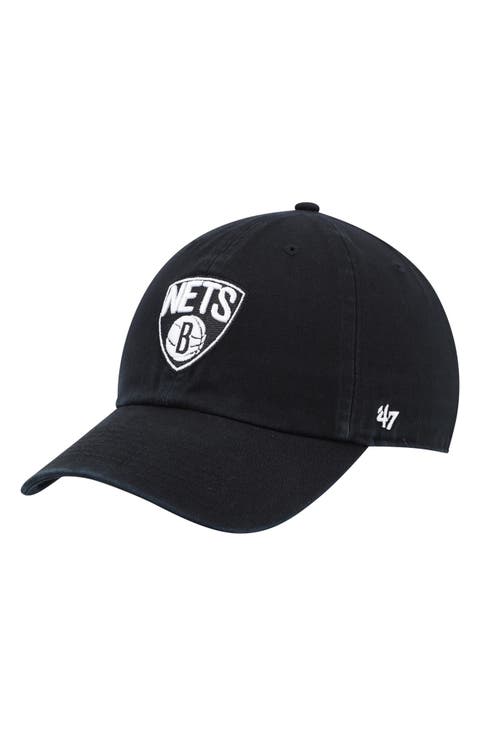 Men's '47 Black Brooklyn Nets Team Clean Up Adjustable Hat
