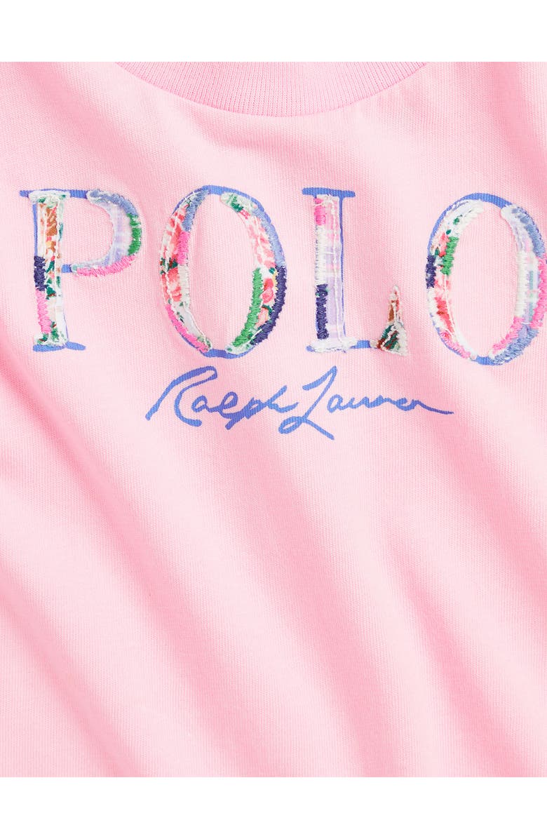 Ralph Lauren Appliqué Cotton Graphic Dress & Bloomers, Alternate, color, 