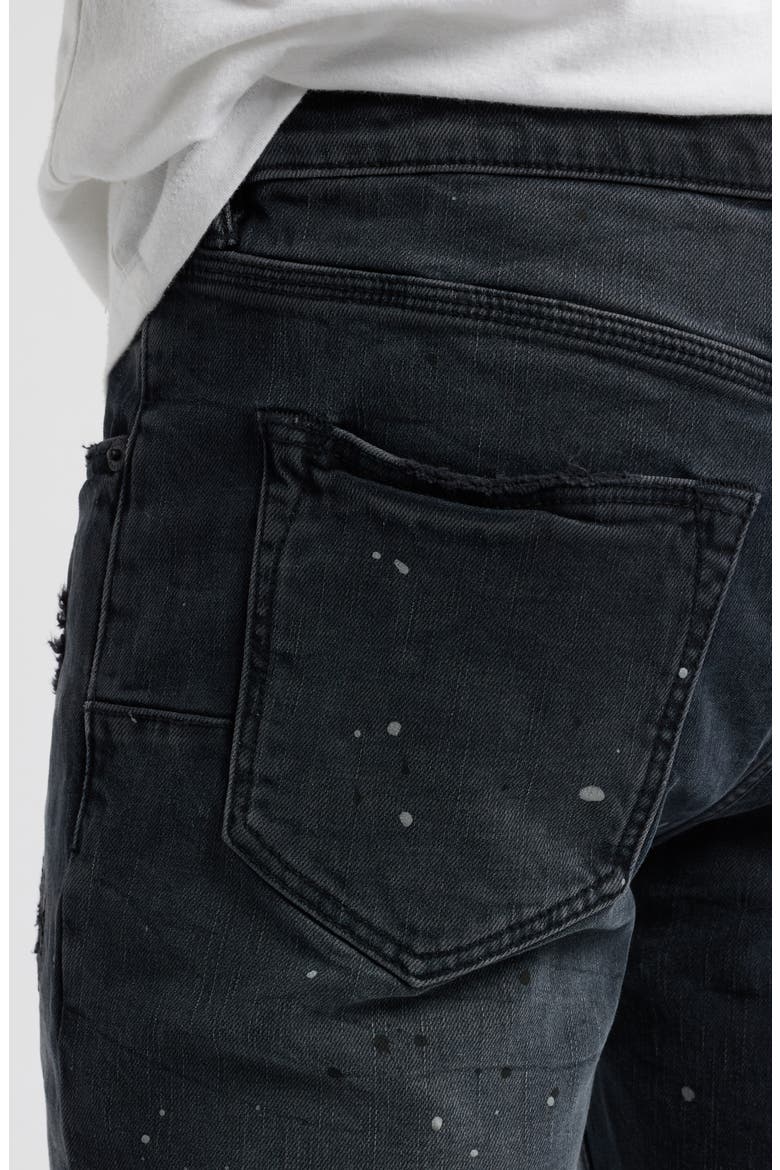 Reflective Paint Rip & Repair Jeans, Alternate, color, BLACK