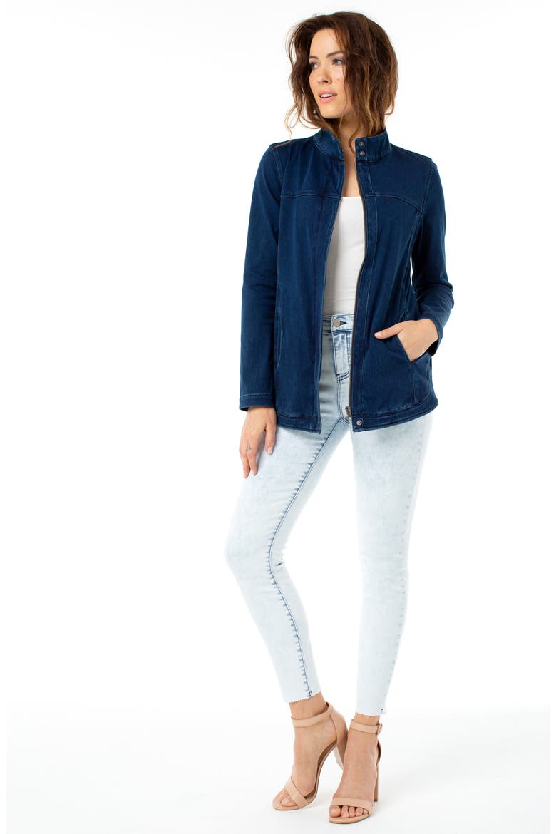 Studio Zip Front Denim Jacket, Alternate, color, CANADIAN DARK
