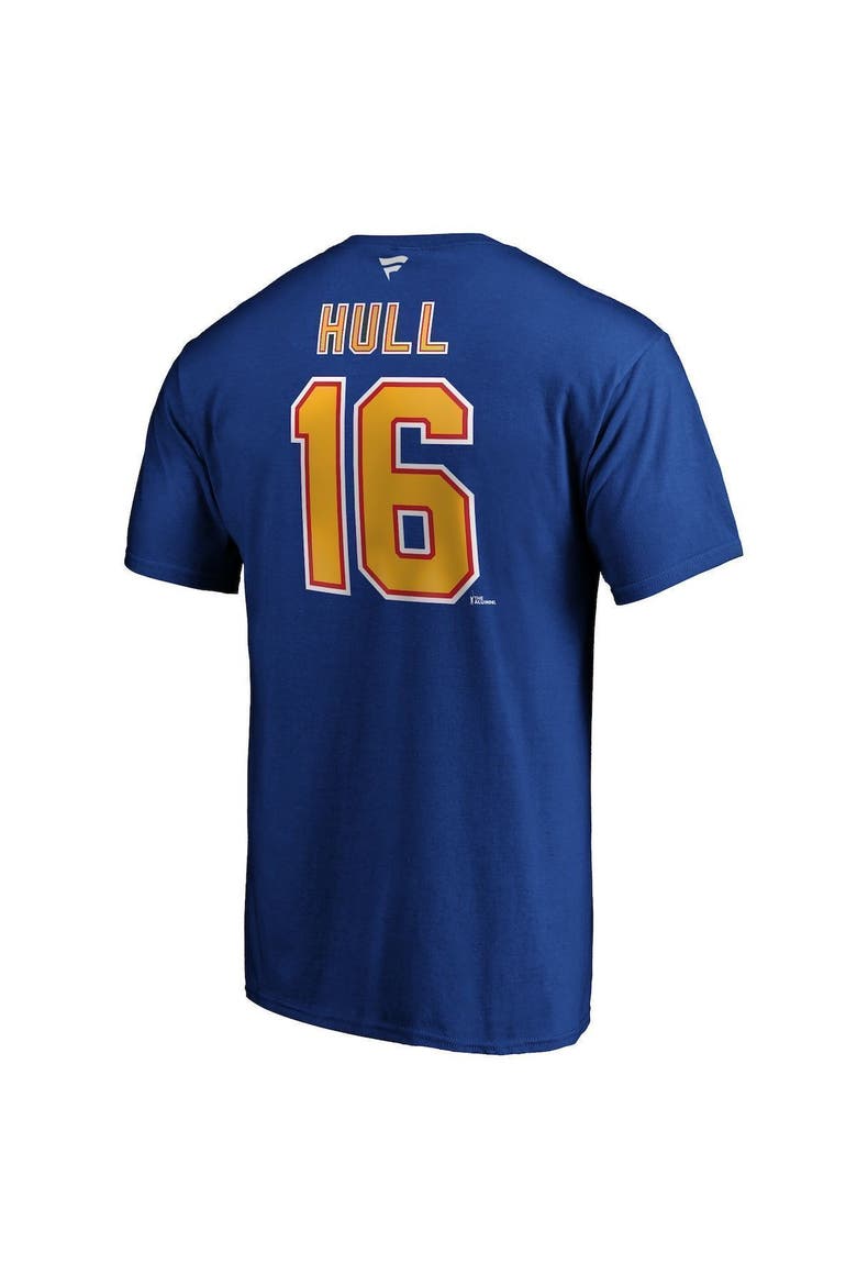 Men's Fanatics Branded Brett Hull Blue St. Louis Blues Authentic Stack Retired Player Name & Number T-Shirt, Alternate, color, BLUE