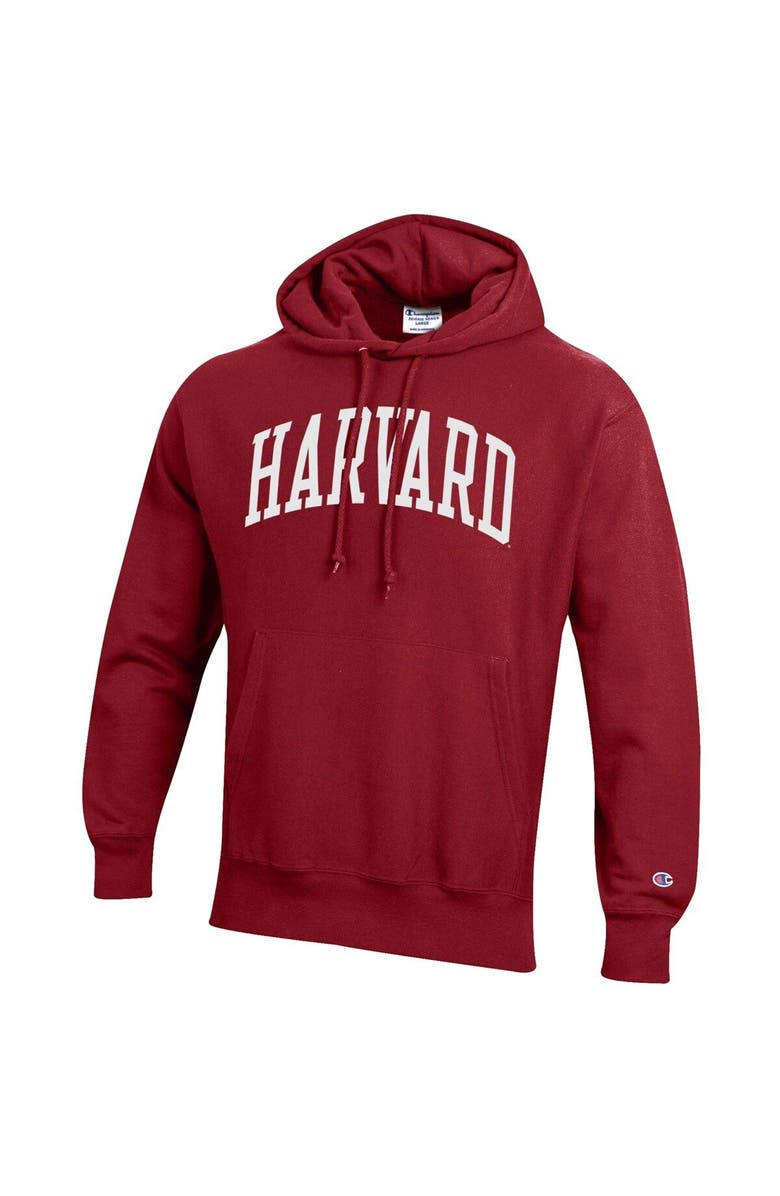 Champion Men's Champion Crimson Harvard Crimson Team Arch Reverse Weave Pullover Hoodie, Alternate, color, 