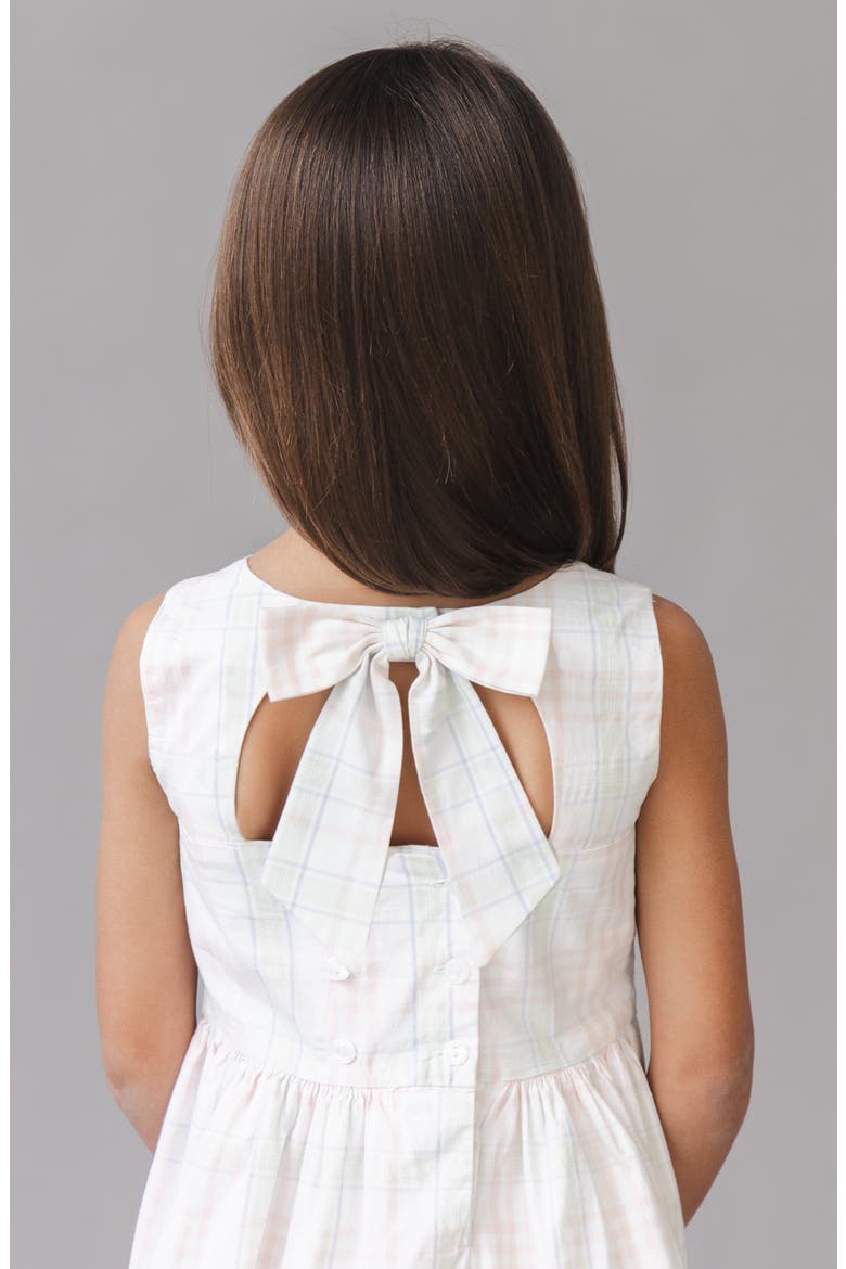 Kids' Organic Stretch Poplin Button Back Party Dress, Alternate, color, Chateau Plaid