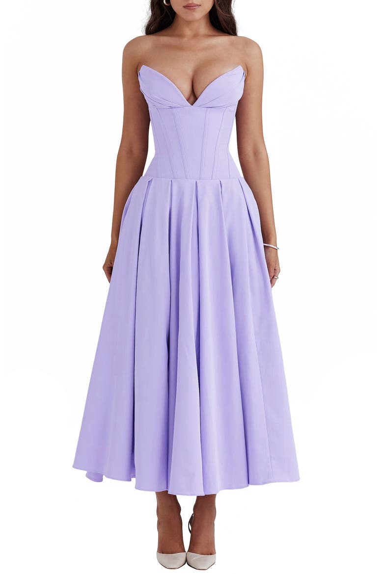 Lady Strapless Cocktail Dress, Main, color, PASTEL LILAC