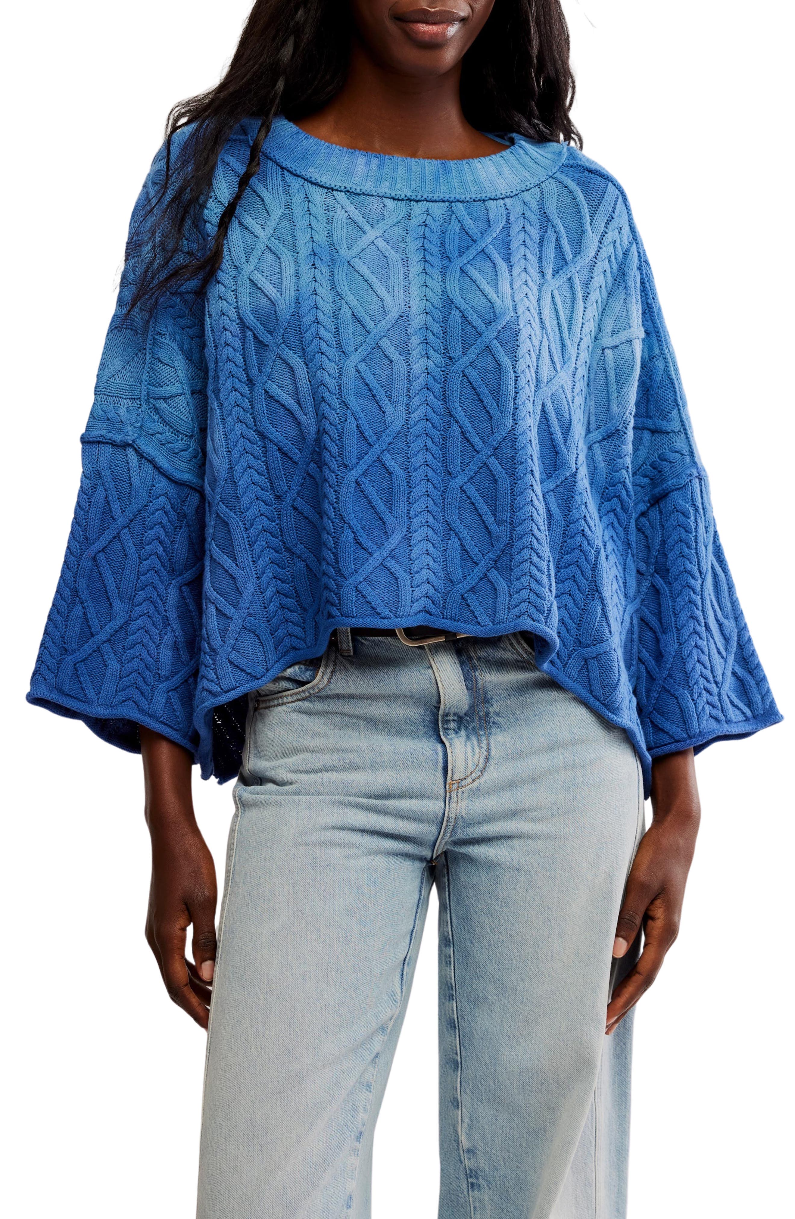 Free People Washed Ashore Cable Stitch Cotton Sweater