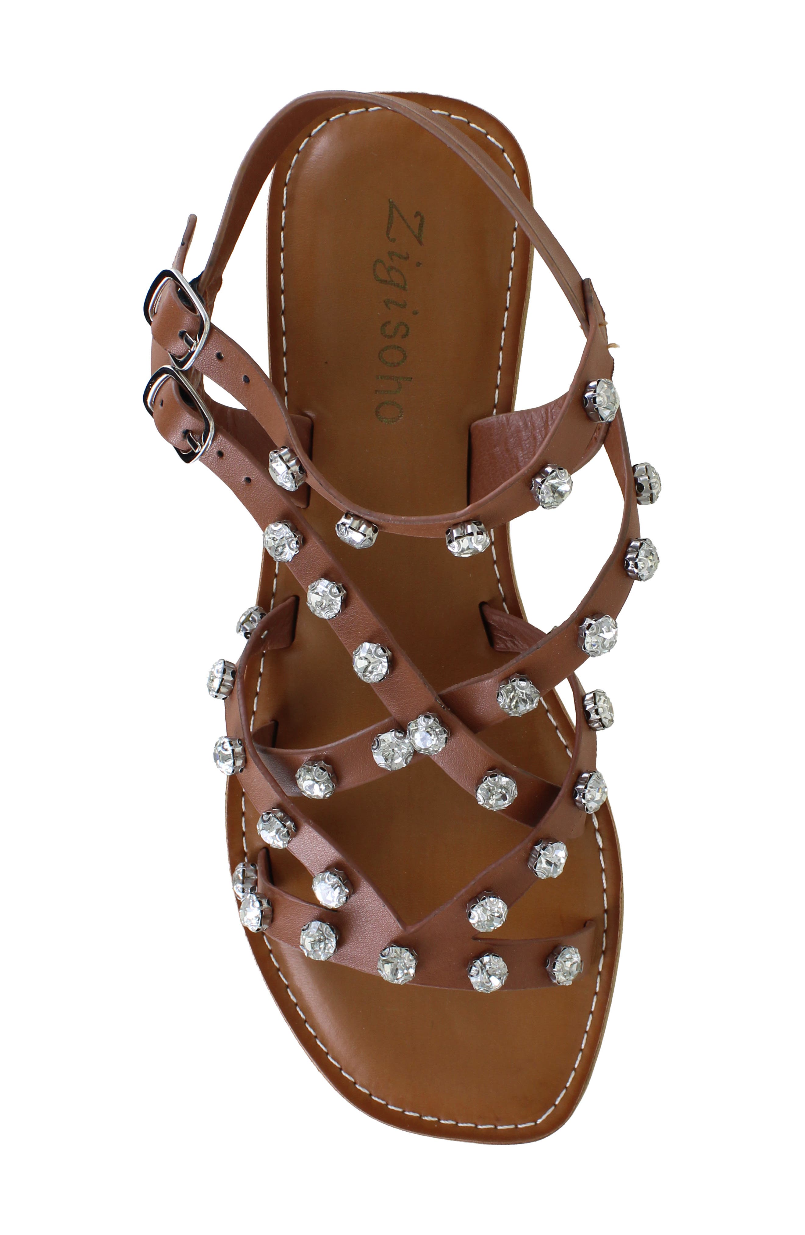ZIGISOHO Rhinestone Strappy Sandal, Alternate, color, 