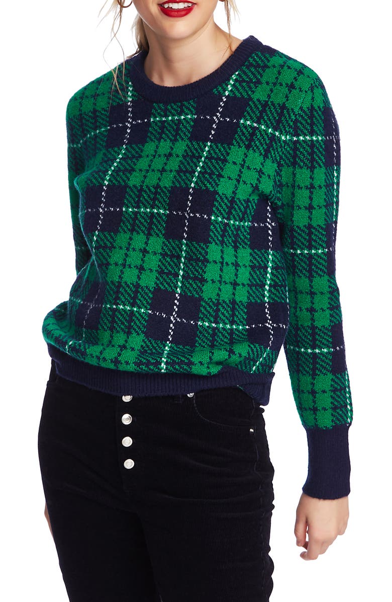 Court & Rowe Cozy Bouclé Plaid Sweater, Main, color, 