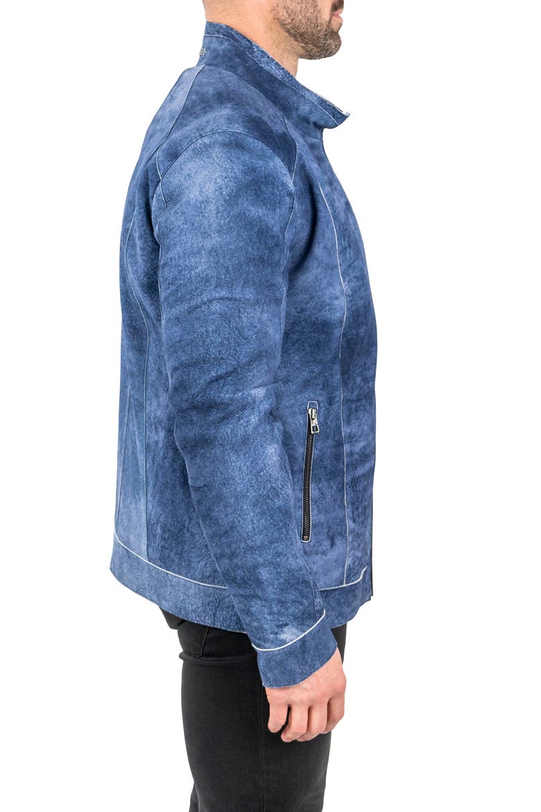 Denim Effect Suede Jacket, Alternate, color, BLUE