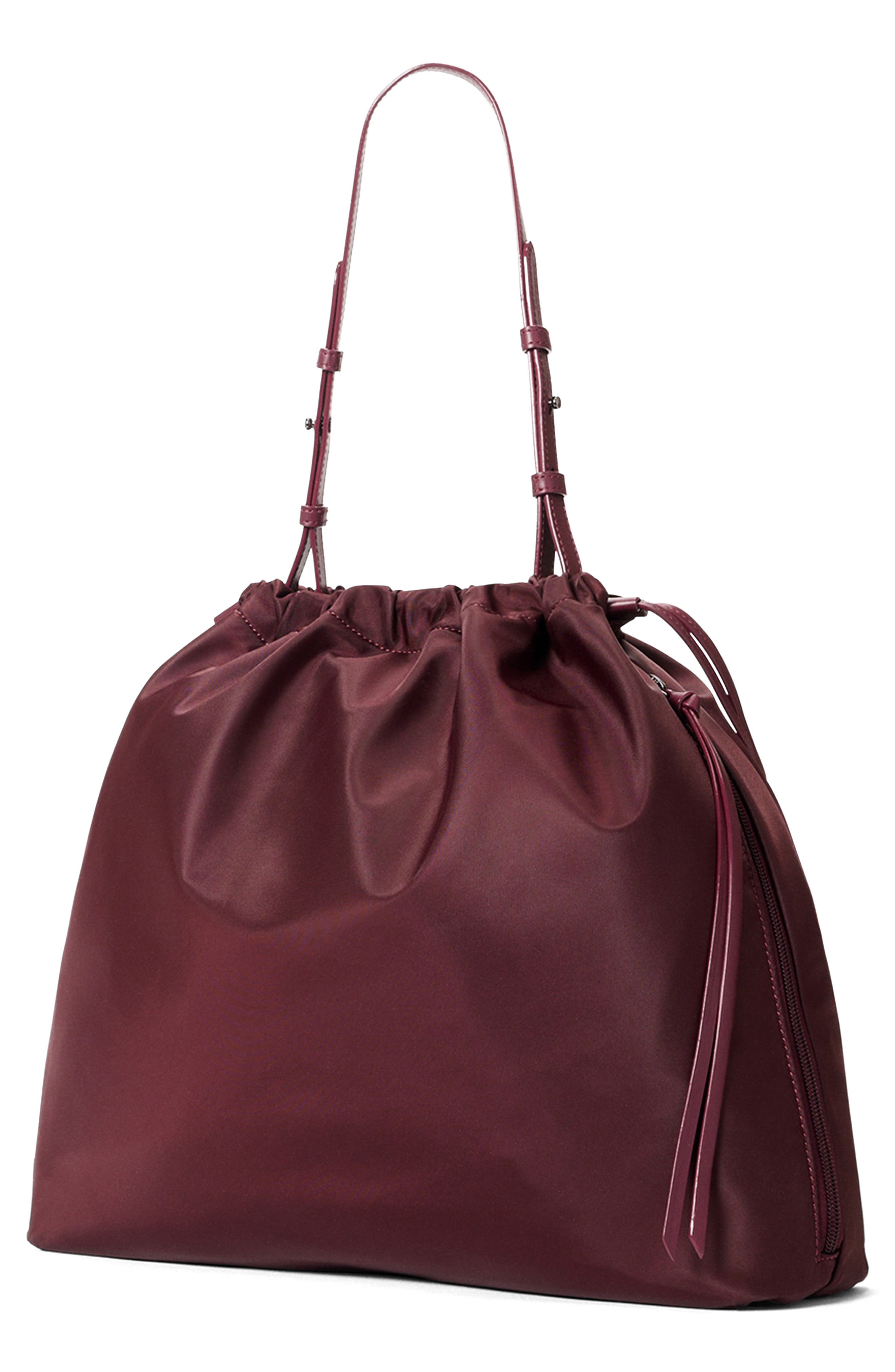 MZ Wallace Waverly Nylon Shoulder Bag, Alternate, color, Bordeaux