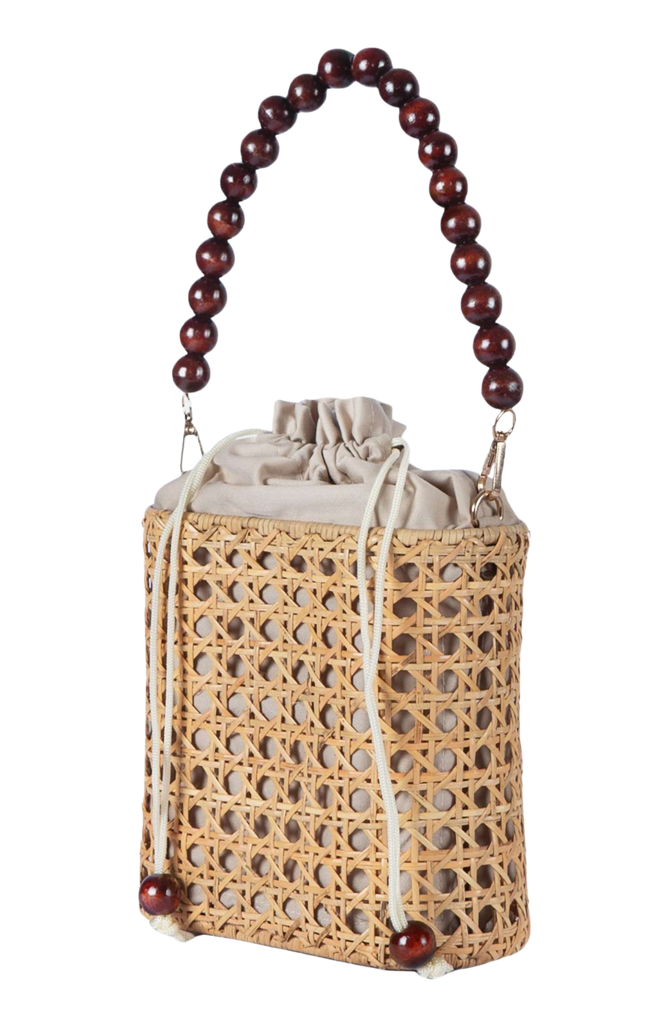 Amalfee Rattan Shoulder Bag, Alternate, color, NATURAL/ WOOD BEAD