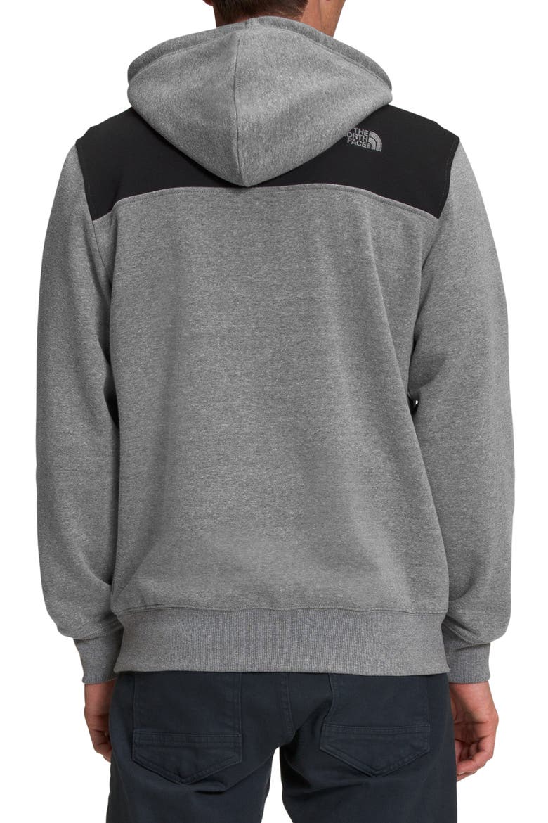 Colorblock Half Zip Hoodie, Alternate, color, MED GREY HEATHER/ TNF BLACK