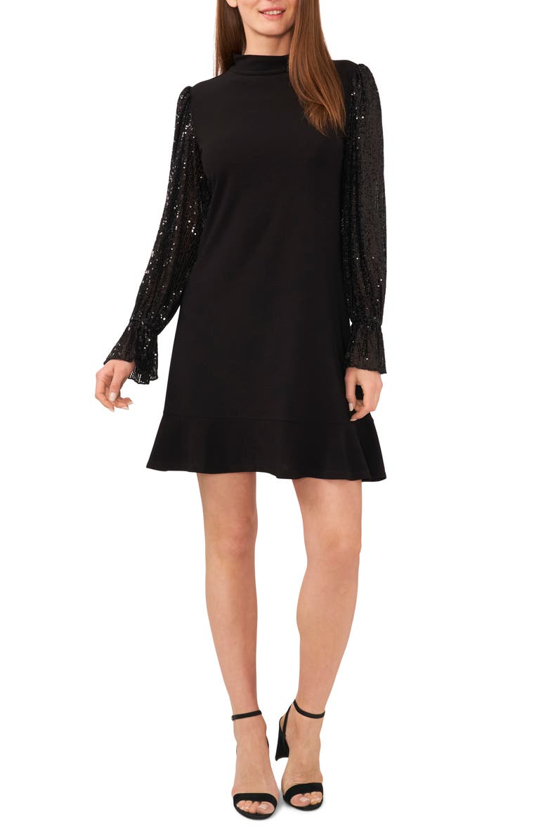 CeCe Sequin Long Sleeve Dress, Main, color,