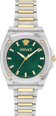 Versace Greca Pulse Two-Tone Bracelet Watch, 36mm