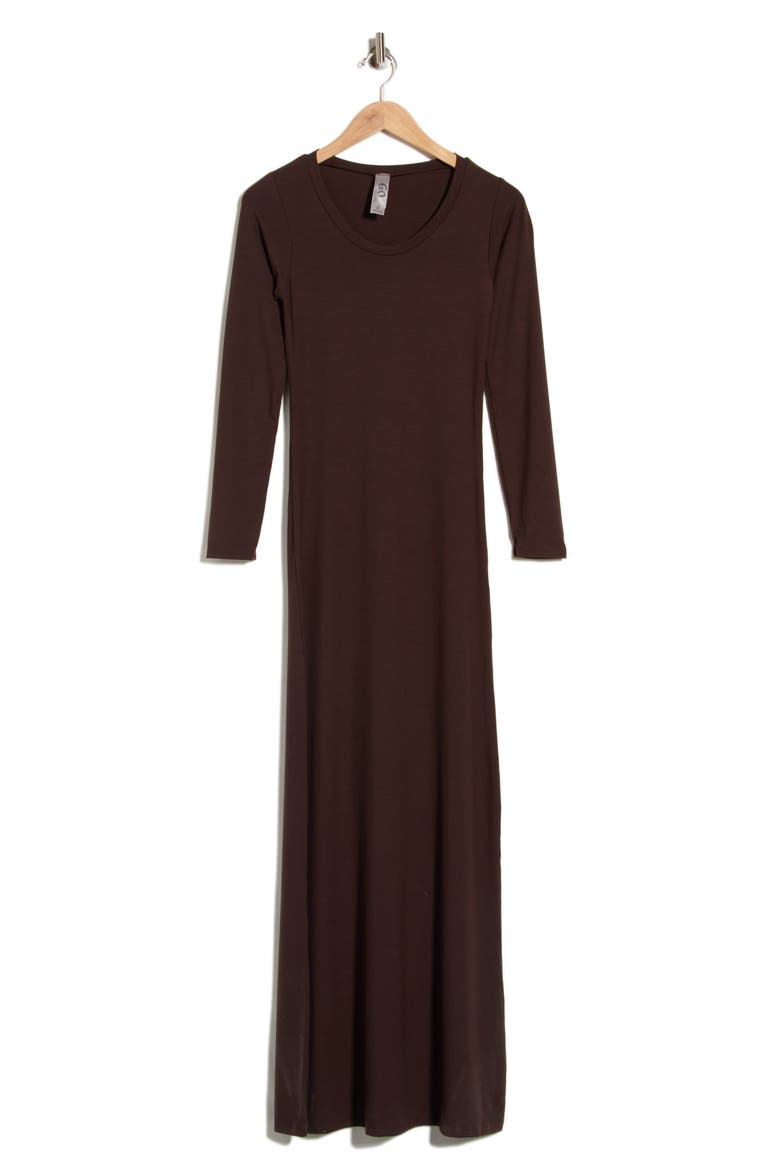 Long Sleeve Maxi Dress, Alternate, color, BRONZE BROWN
