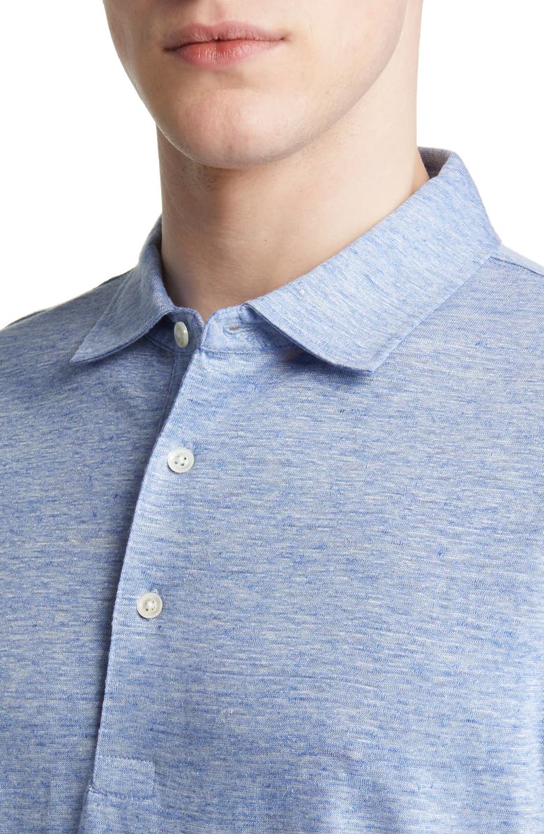 Scott Barber Mélange Linen Polo, Alternate, color, 