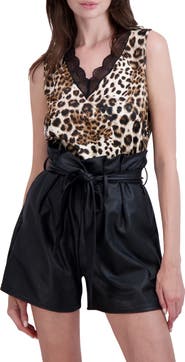 Ookie & Lala Lace Trim V-Neck Satin Tank