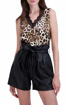 Ookie & Lala Lace Trim V-Neck Satin Tank