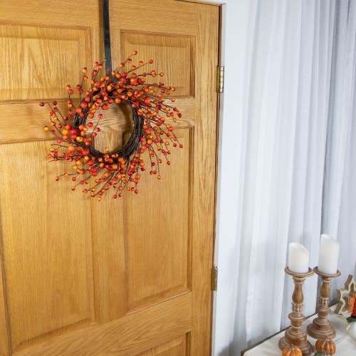 Northlight Orange Berries And Twig Artificial Fall Harvest Wreath 14- Inch, Unlit In Multi