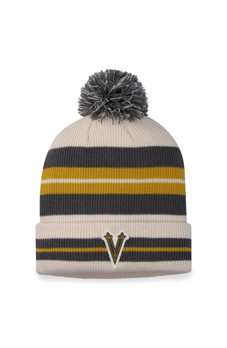 FANATICS Men's Fanatics Branded Vegas Golden Knights Charcoal/Cream 2024 NHL Winter Classic Cuffed Knit Hat with Pom, Main, color, Charcoal