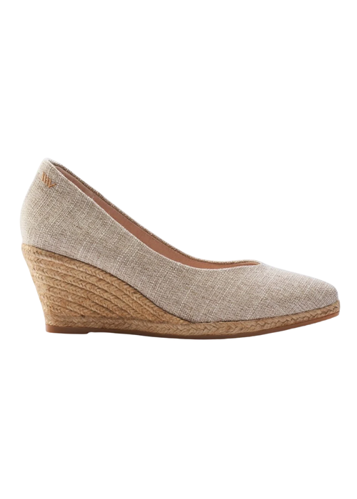 Viscata Roses Canvas V Cut Espadrille Wedges In Gold