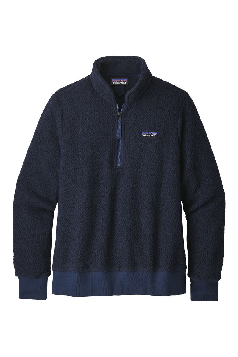 Woolyester Fleece Quarter Zip Pullover, Main, color, NAVY BLUE