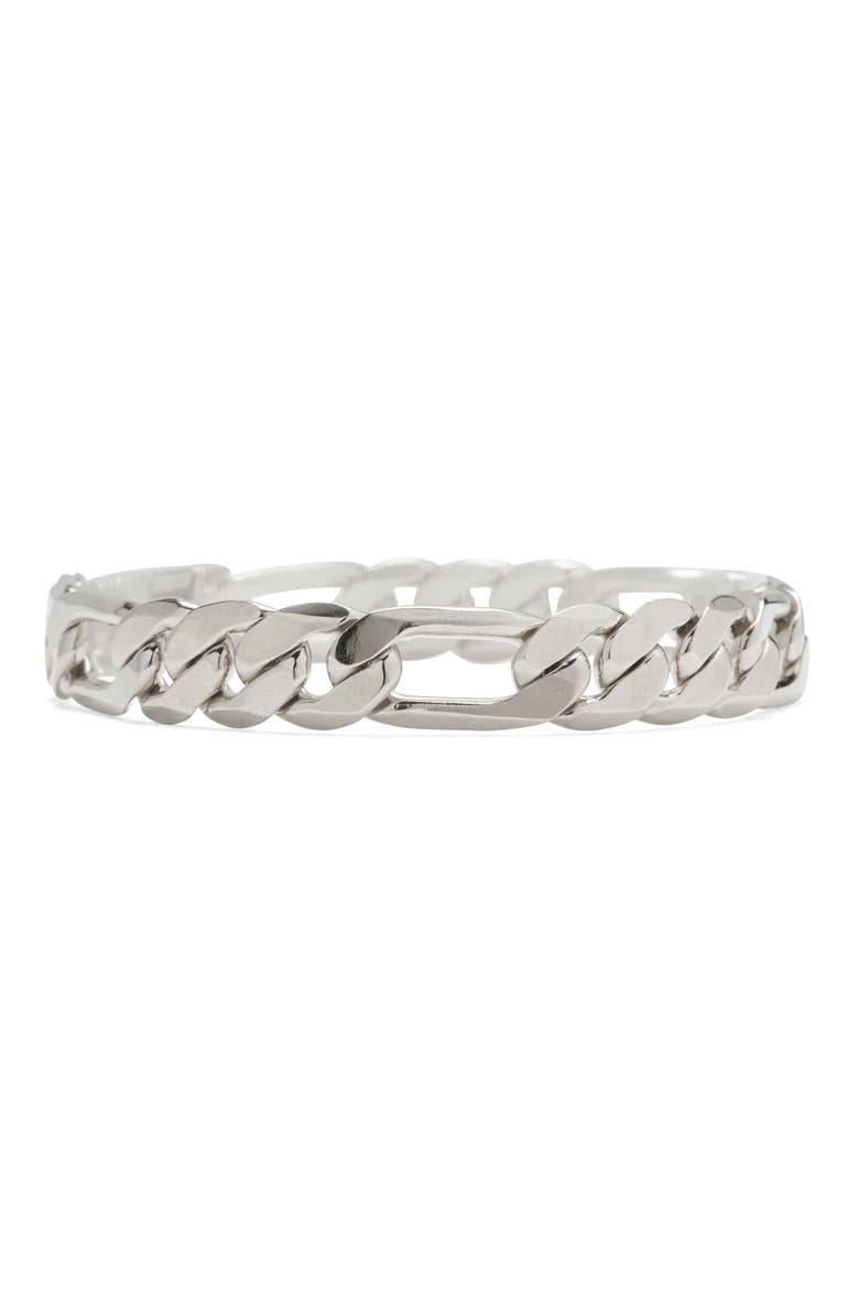 Large Figaro Chain Bracelet, Main, color, SILVER