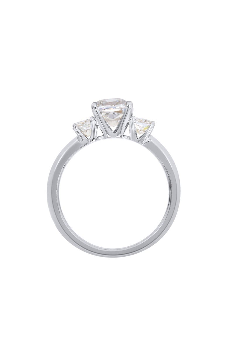 LuvMyJewelry Kahini 14K Gold Cushion Lab Grown Diamond Three Stone Engagement Ring - 2.15 Cts, Main, color, 14K White Gold