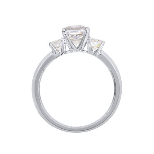 Luvmyjewelry Kahini 14k Gold Cushion Lab Grown Diamond Three Stone Engagement Ring