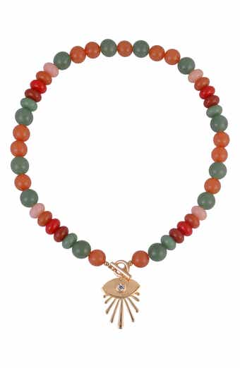 Aventurine Evil Eye Pendant Necklace