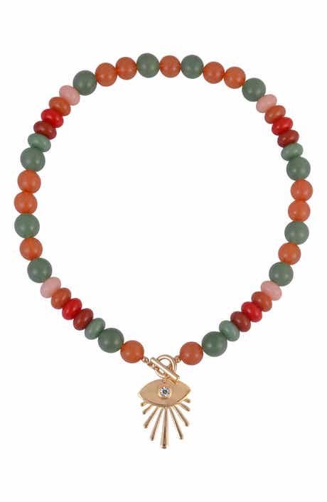 Rachel Roy Aventurine Evil Eye Pendant Necklace