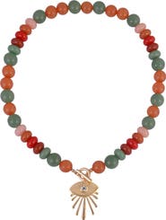 Rachel Roy Aventurine Evil Eye Pendant Necklace