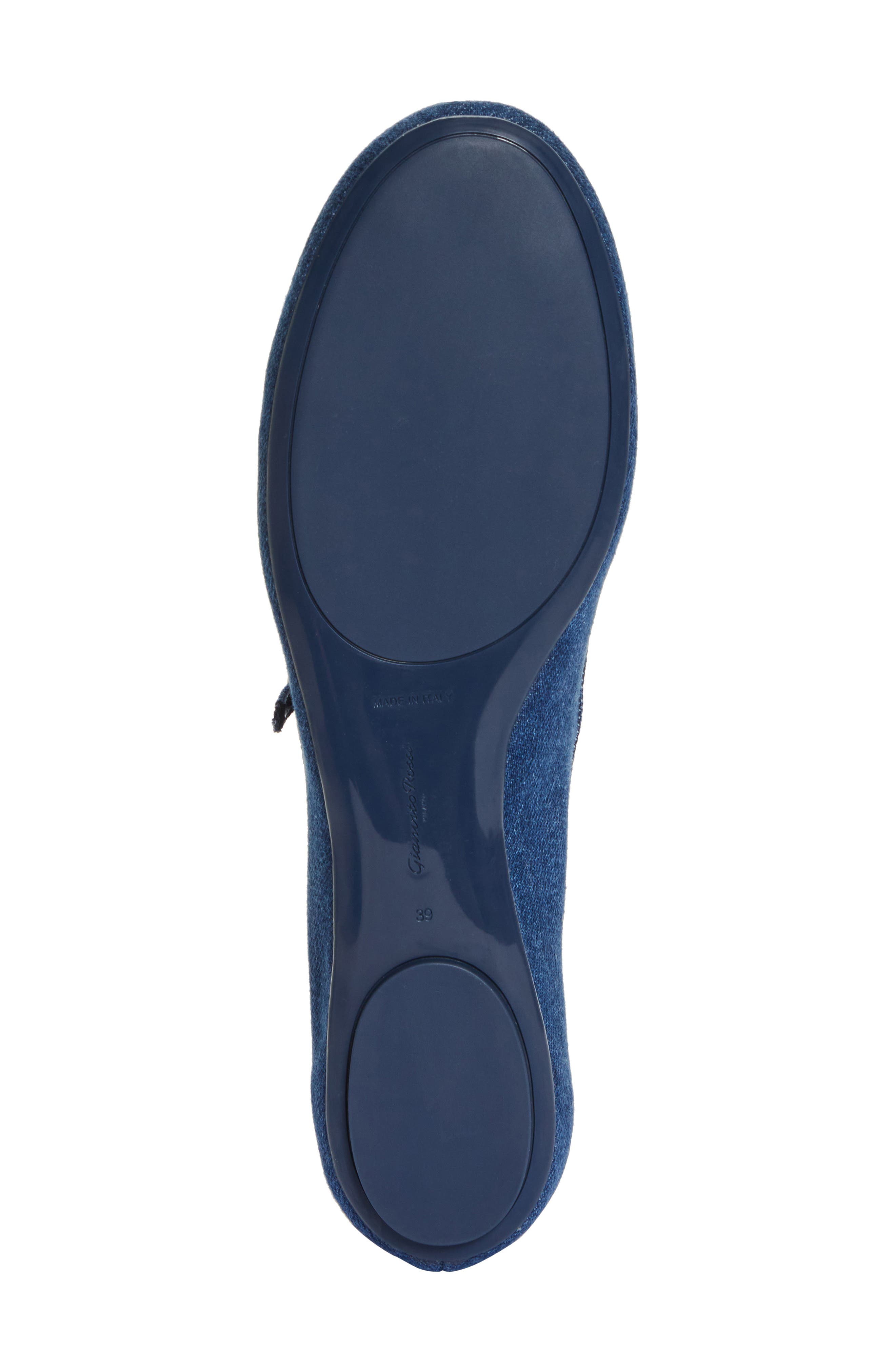 Gianvito Rossi Denim Mary Jane Flat, Alternate, color, 
