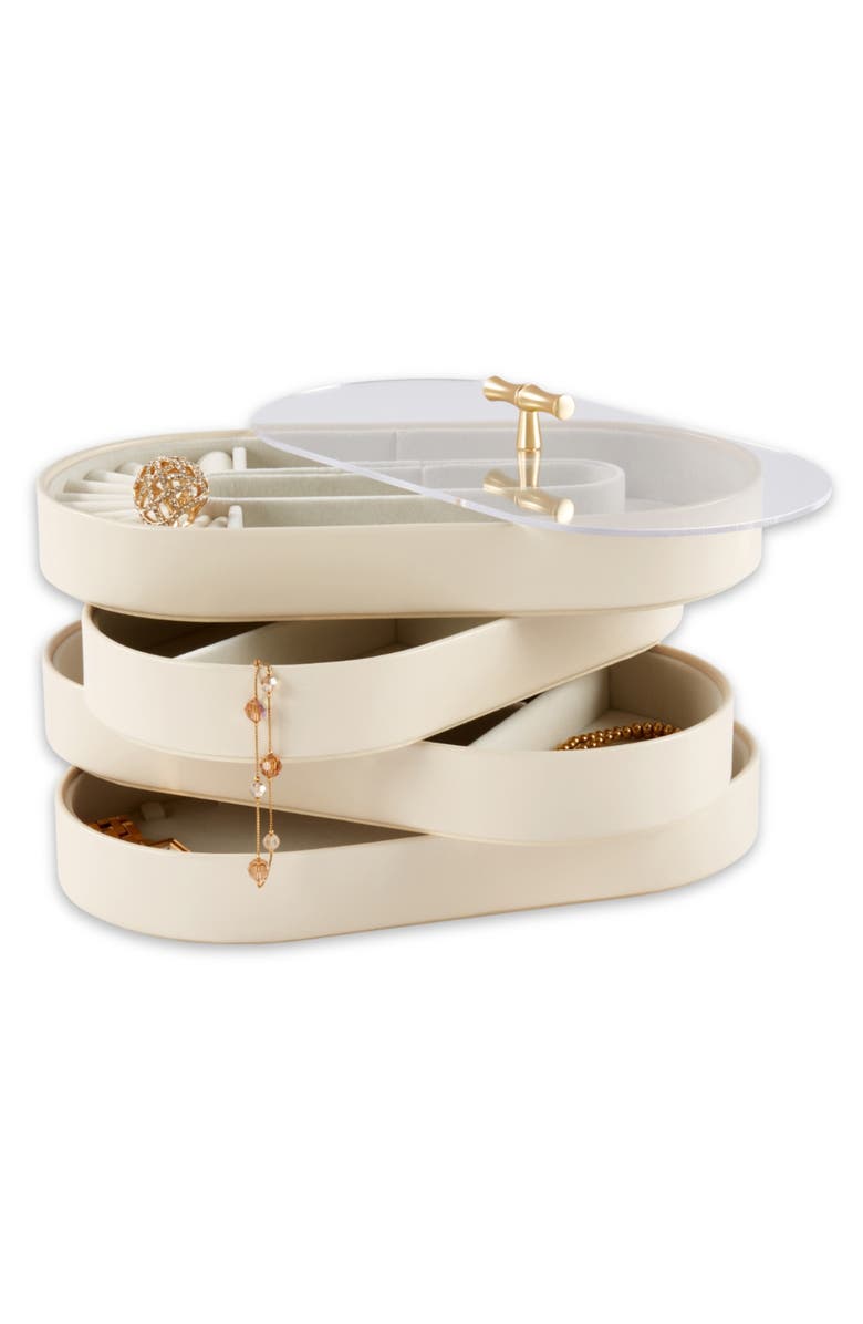 Bey-Berk Stackable Jewelry Storage Trays, Alternate, color, Beige