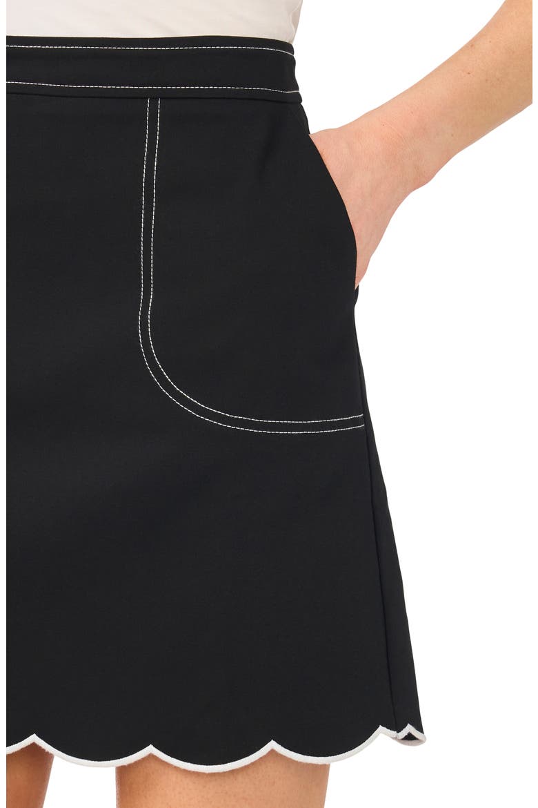 Scallop Hem Miniskirt, Alternate, color, RICH BLACK