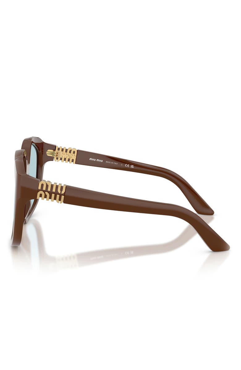 Miu Miu 59mm Polarized Irregular Sunglasses, Alternate, color, Chocolate / Light Blue